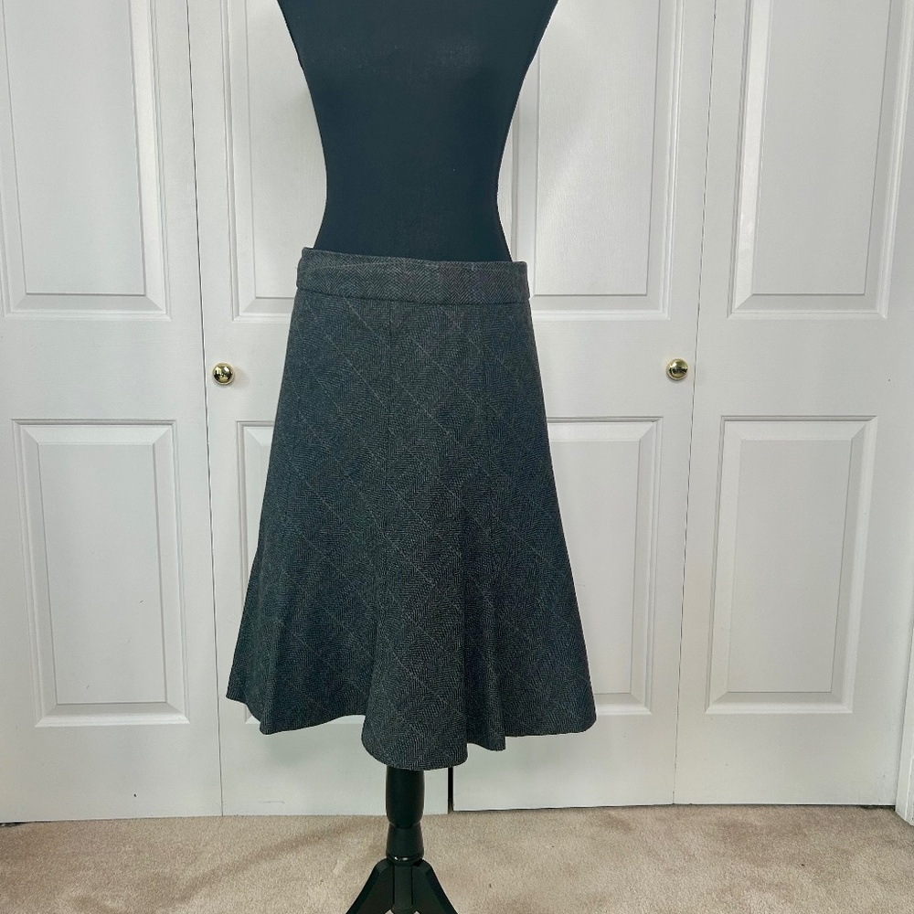 H&M Grey Wool A-Line Skirt Size 8